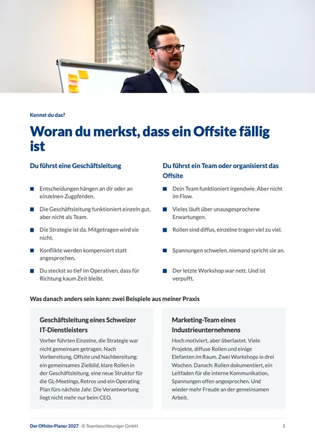 Seite aus dem Offsite-Planer: Woran du merkst, dass ein Offsite fällig ist